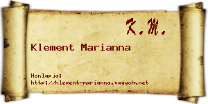 Klement Marianna névjegykártya